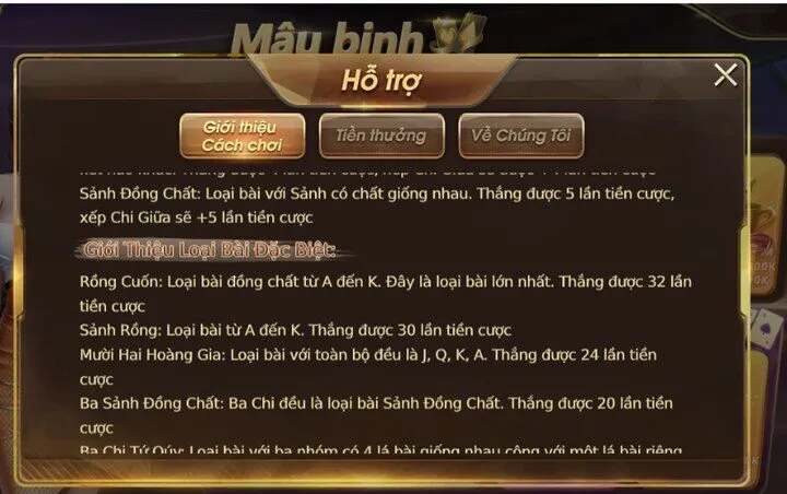 Thông tin về trò chơi Mậu binh C54