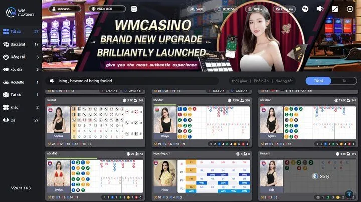 Đánh giá về sảnh cược WM Casino C54 chuẩn nhất